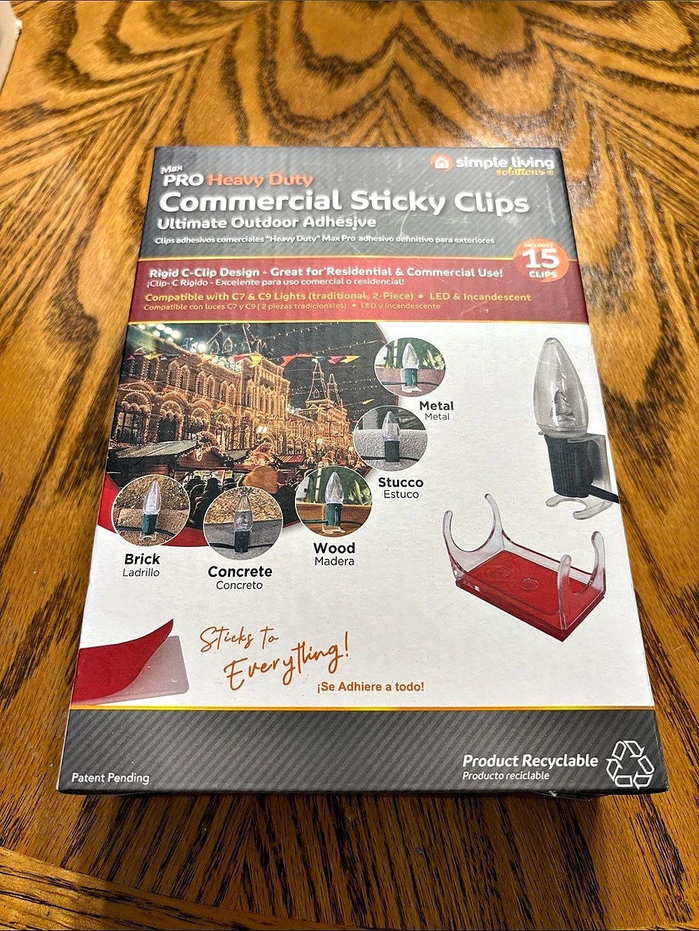 Max Pro Heavy Duty Commercial Sticky Clips 15-Pack Outdoor Holiday Light
